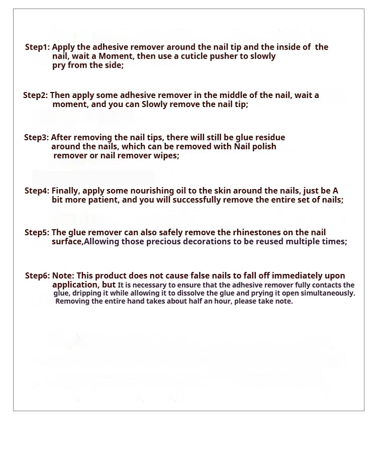 Nail Glue Remover Solvent for Removing Nail Tips and Fake Nail Stickers