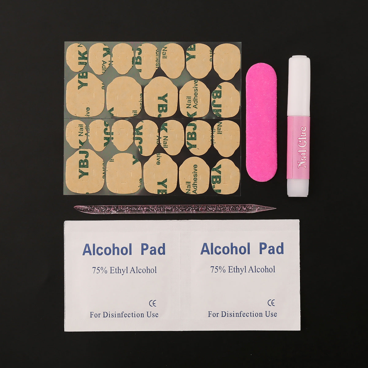 Wearable Nail Tool Kit Crystal Stick Gel Nail File Alcohol Cotton Tool Kit