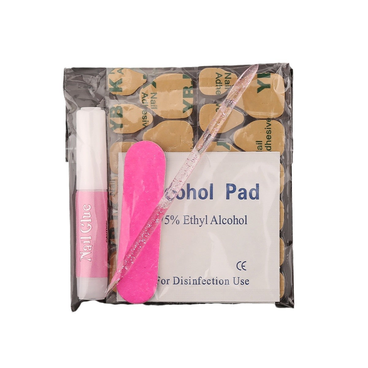 Wearable Nail Tool Kit Crystal Stick Gel Nail File Alcohol Cotton Tool Kit